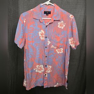 Margaritaville Shirt Men's Small Hawaiian Floral  Button Beach